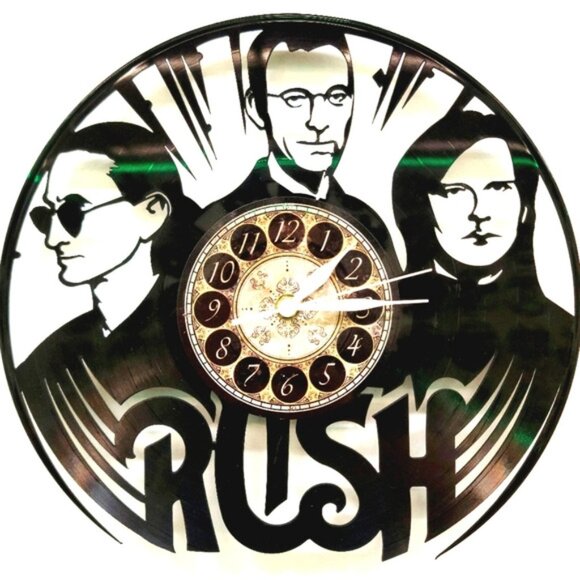 Handmade Other - RUSH vinyl record clock